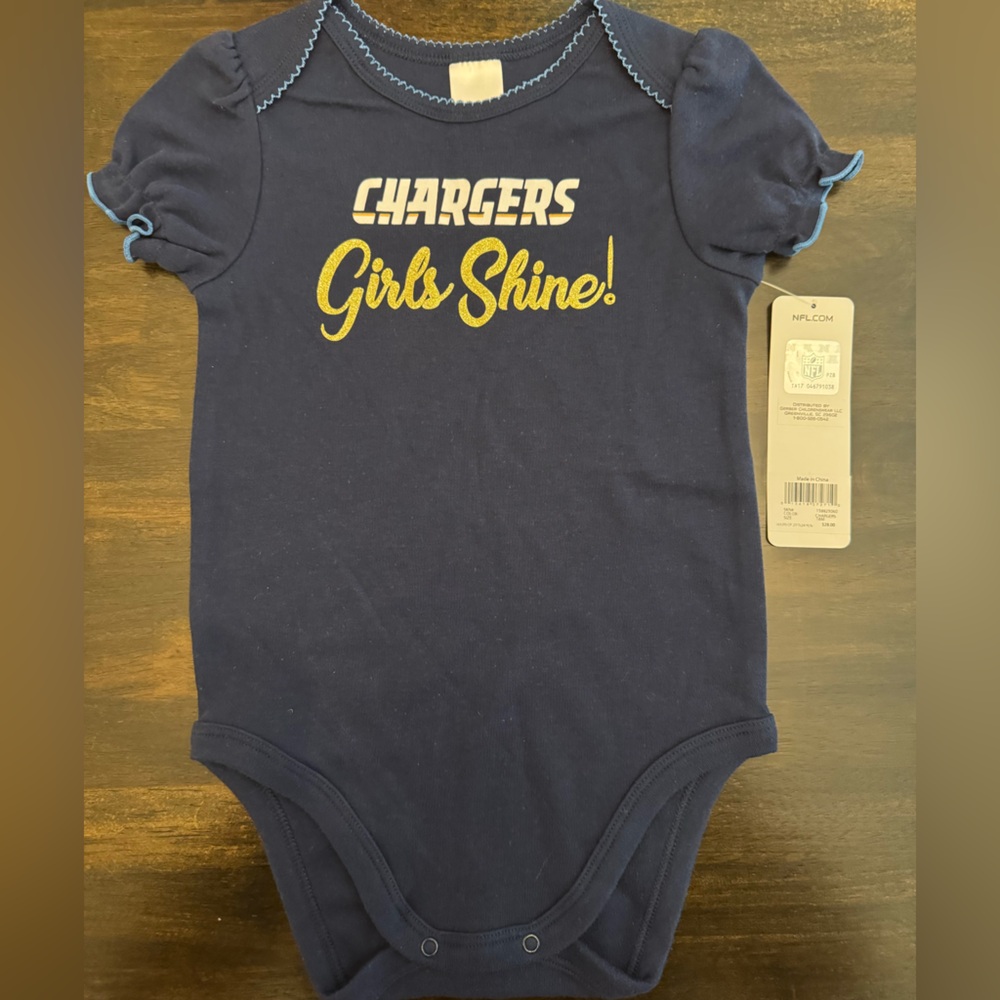 NFL Chargers Navy and Gold Girls Bodysuit